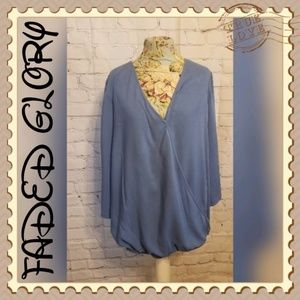 Faded Glory Slate Blue Faux Top